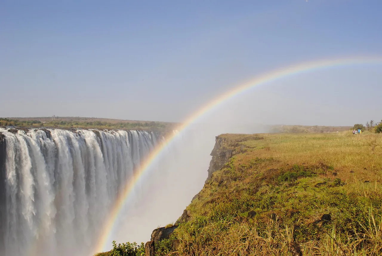 victoria falls, waterfall, nature, zambezi, africa, zimbabwe, victoria case, rainbow
